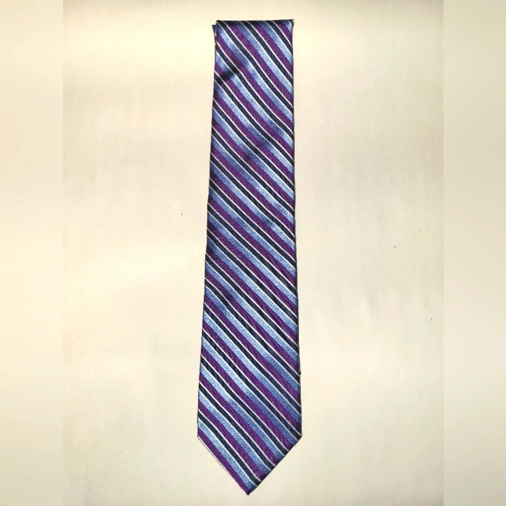 Brooks Brothers Purple Blue Black Striped Tie